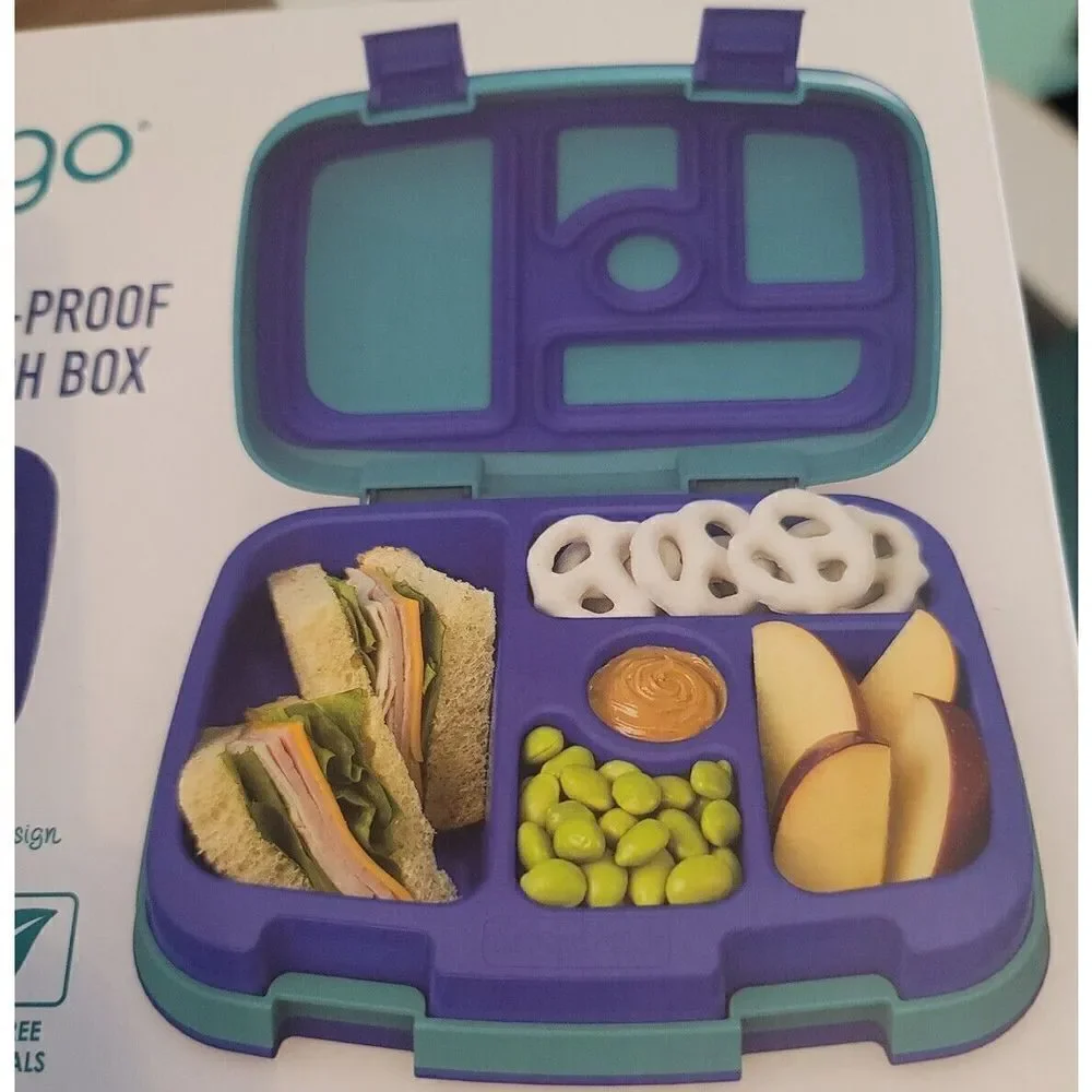 Bentgo Kids Lunch Box Bento-Styled Durable & Leak Proof Sharks NEW Blue Ages 3-7